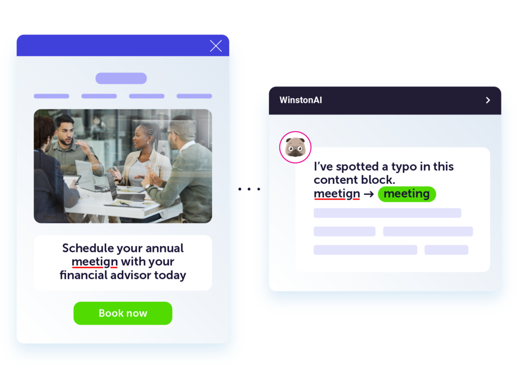 WinstonAI detecting a typo and suggesting a correction
