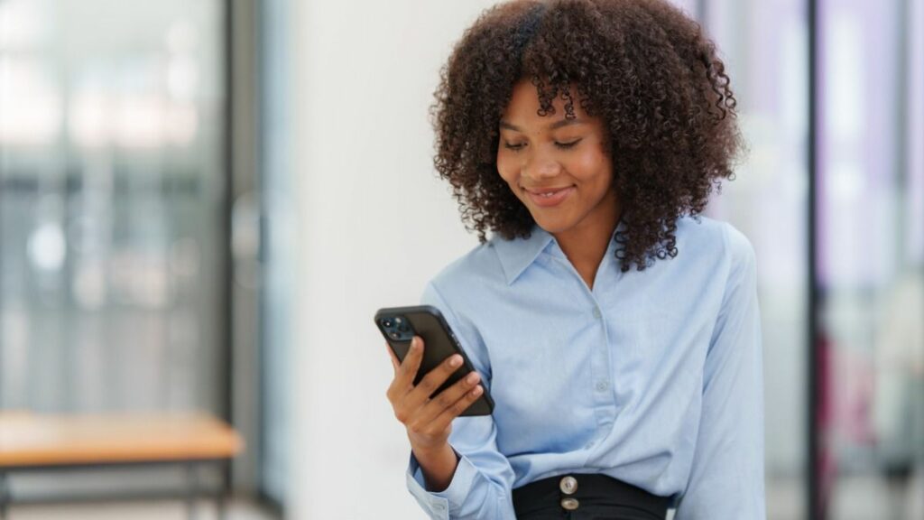 Marketer using SMS to future-proof their marketing strategy on a mobile device.