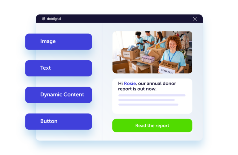 Stylized image of Dotdigital's email builder