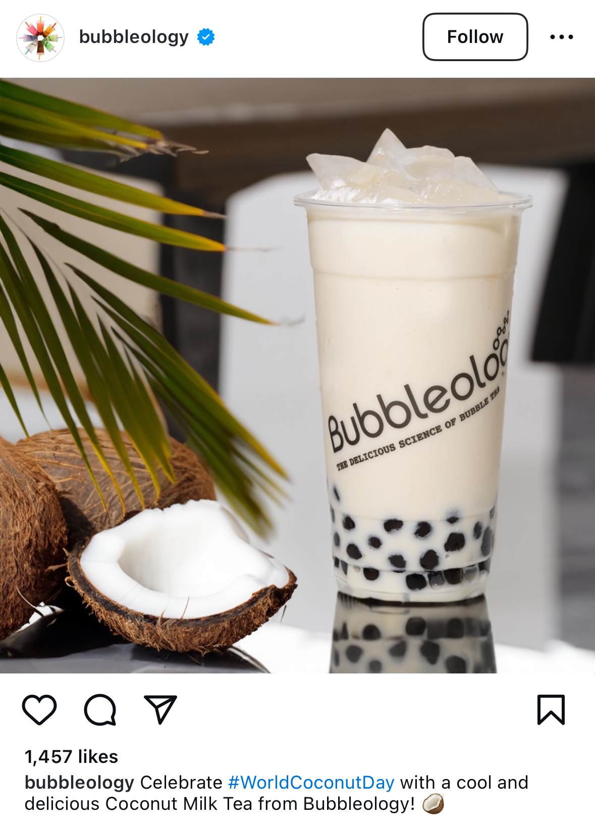 Bubbleology, World Coconut Day social media campaign.