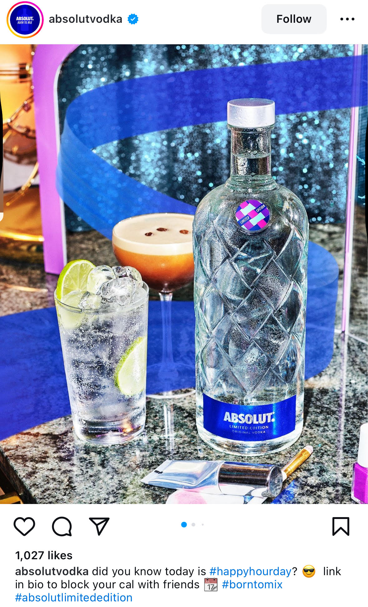 Absolut Vodka Happy Hour Day social media campaign