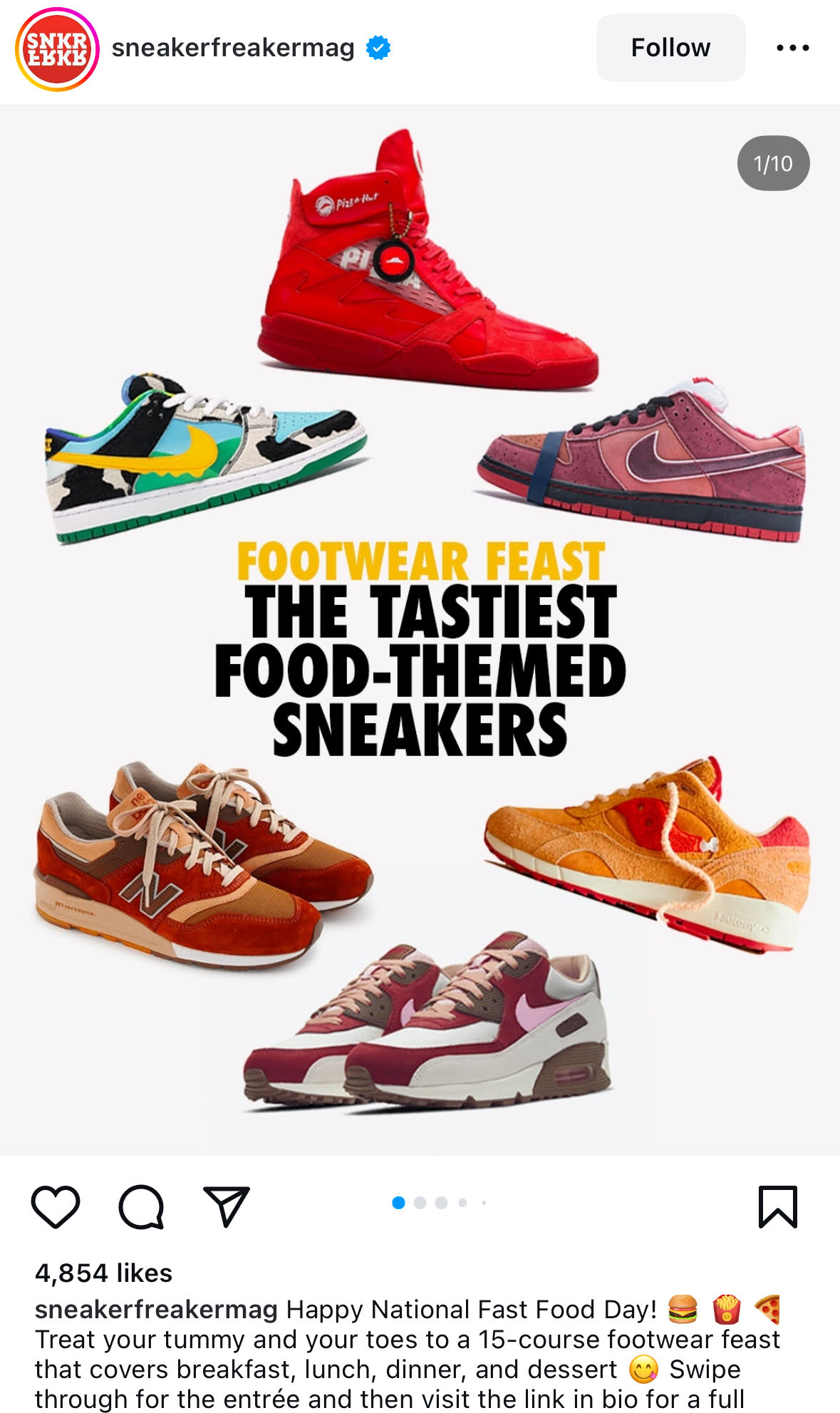 Sneaker Freaker Mag Fast Food Day social media campaign