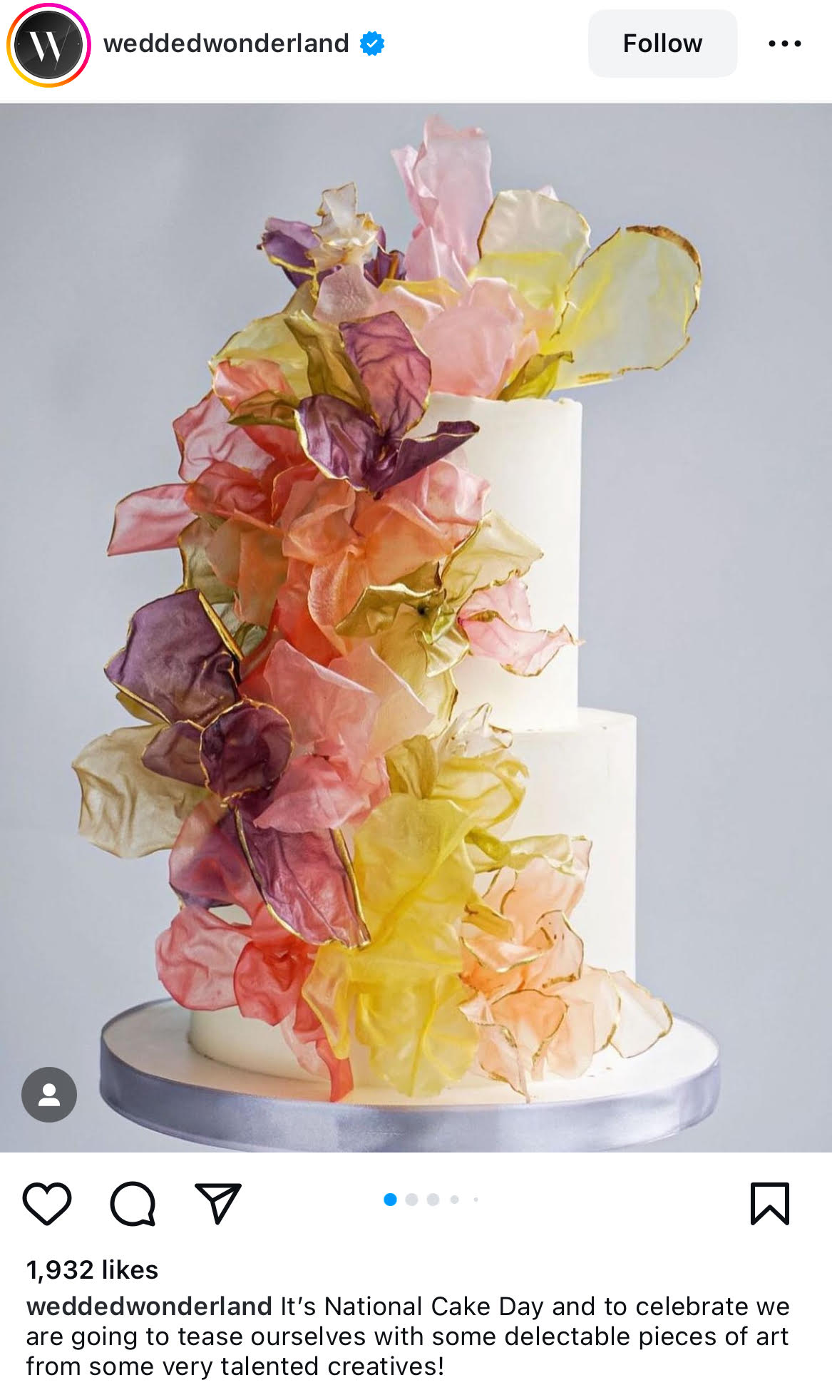 Wedded Wonderland National Cake Day social media campaign