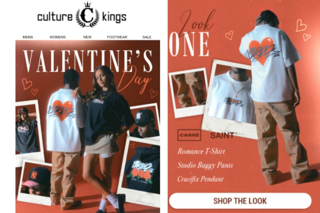 Alt text: Culture Kings email marketing campaign 