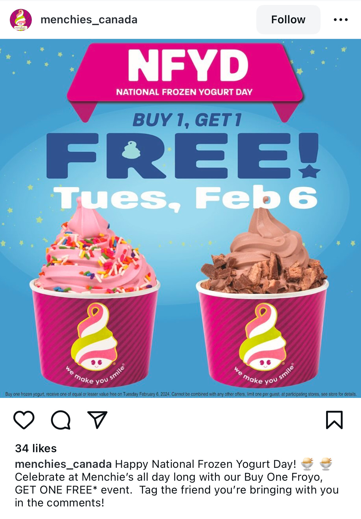 Menchies Canada, Frozen Yogurt Day social media campaign