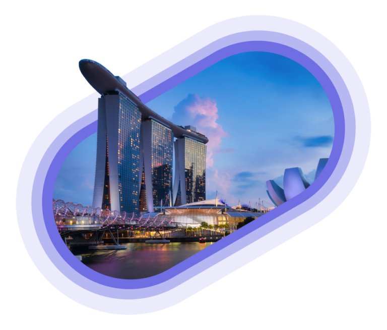 Evening shot of Marina Bay Sands in Singapore