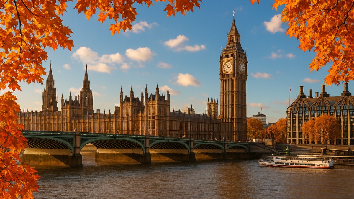 Autumnal picture of big ben in london