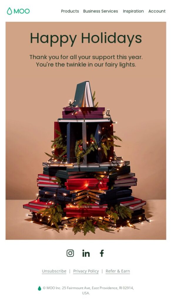 Happy holidays B2B email