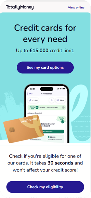 Email with blue background
