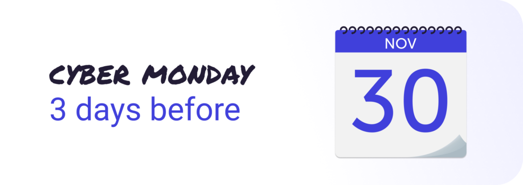 On average emails are sent 12 days before Black Friday