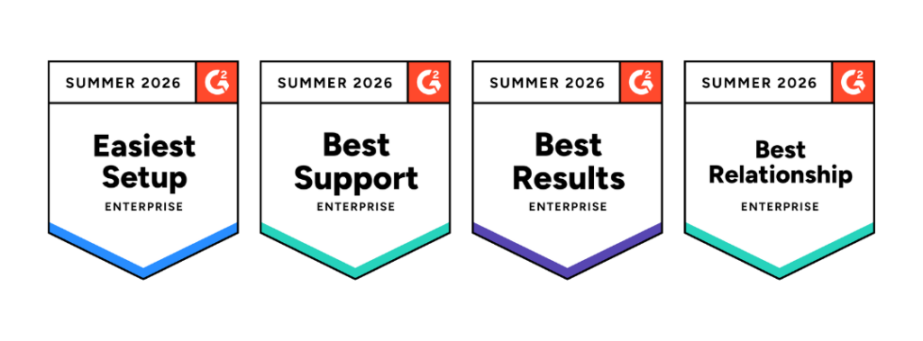 G2 badges highlighting Dotdigital as a leader in support, results and relationships