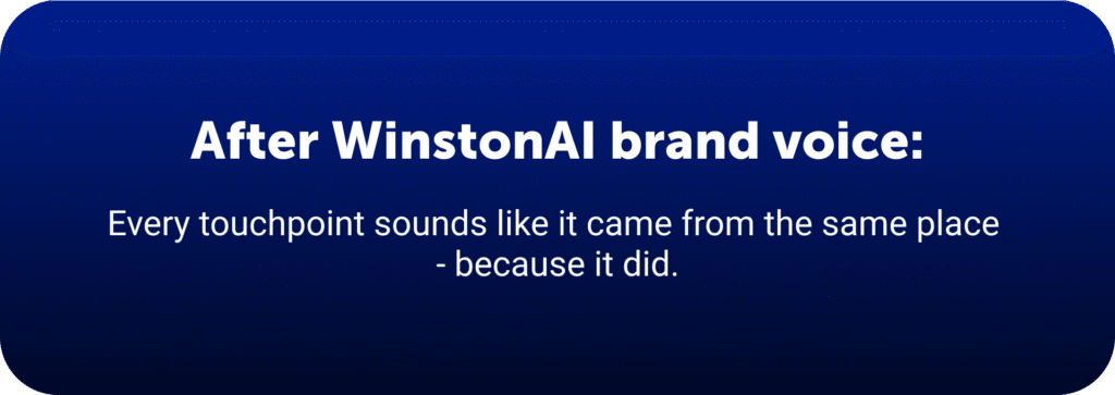 Callbox showing consistent brand voice across email and SMS after using WinstonAI