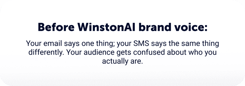 Callbox showing inconsistent email and SMS messaging causing brand confusion before using WinstonAI