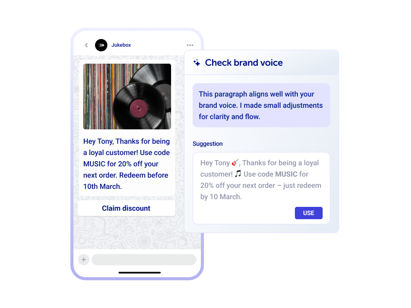 Dotdigital's WhatsApp interface