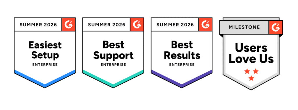 Three G2 badges showing Dotdigital as a leader in marketing platforms