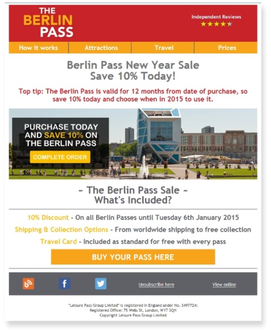 Leisure Pass Case Study Email 4 | dotdigital
