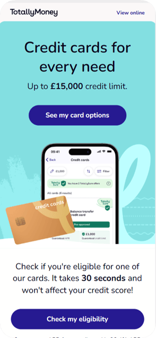 Email with blue background