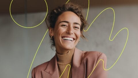 Smiling marketing professional