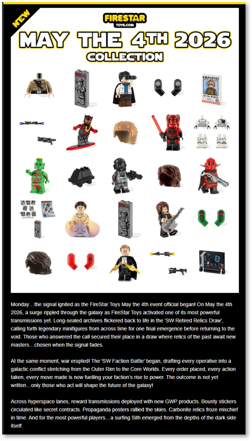 Firestar Toys' May the Fourth campaign poster
