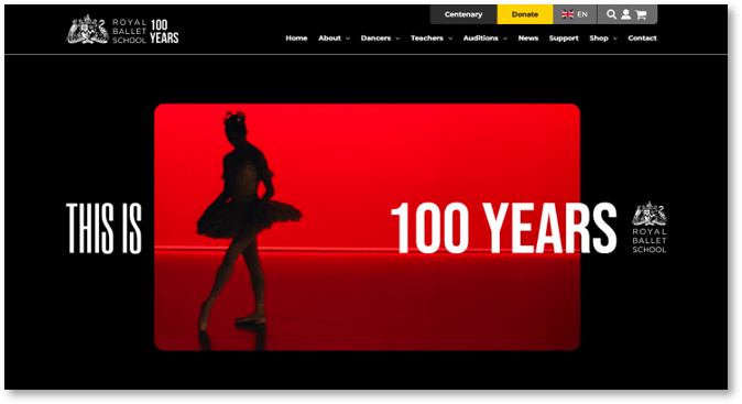 The Royal Ballet School's centenary campaign website