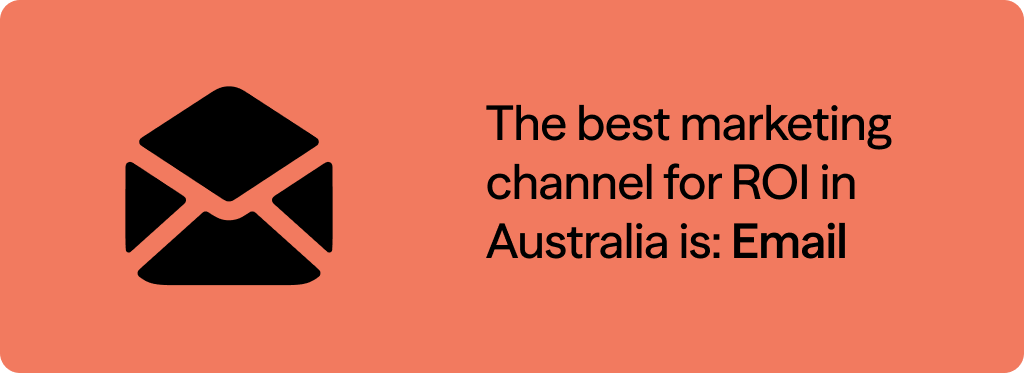 The best marketing channel for ROI in Australia is: Email