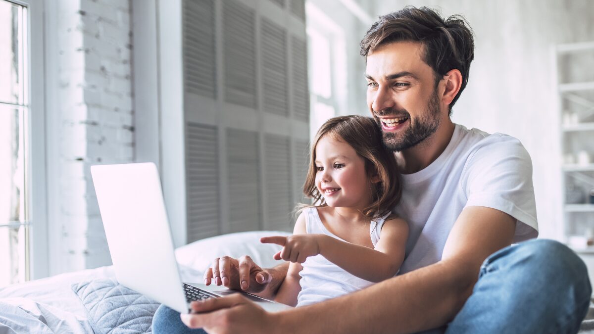 Father and child celebrating Father's Day.